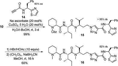 Synthesis of pretubulysin–dolastatin chimera 16.