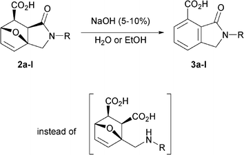 Aromatization of 3a,6-epoxyisoindole-7-carboxylic acids 2a–l in alkaline medium.