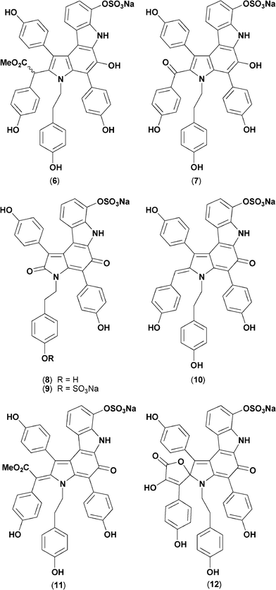 Structures of known “dictyodendrins” 6–12.