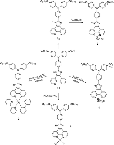 Synthesis of complexes 1–4.