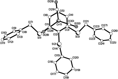 View of 11e showing the almost eclipsed arrangement of arene ring vs. carbonyl groups.