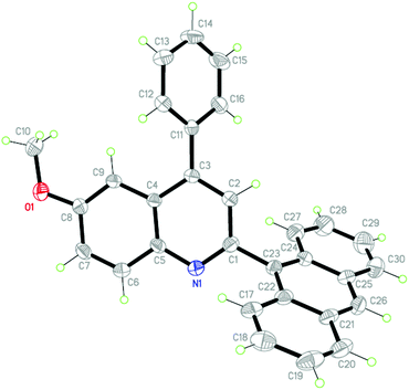 The molecular structure of 4p, showing 30% probability displacement ellipsoids and the atomic numbering.