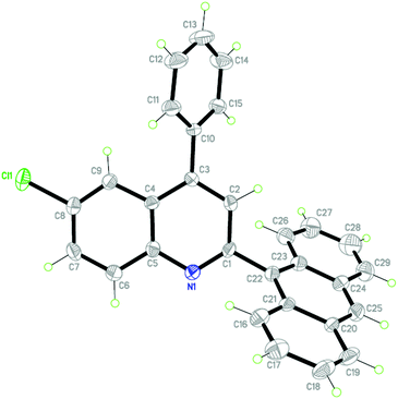 The molecular structure of 4q, showing 30% probability displacement ellipsoids and the atomic numbering.