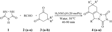 Synthesis of library of triazole[1,2-a]indazole-trione derivatives.