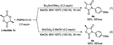 Reaction of lactide with isocyanate.