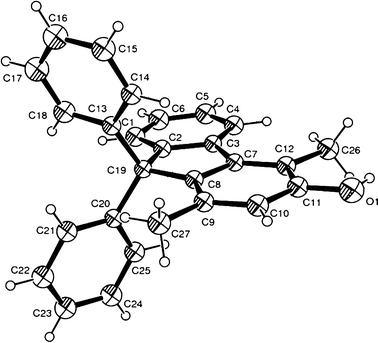 The molecular structure of 3a with thermal ellipsoids at 30% probability levels.