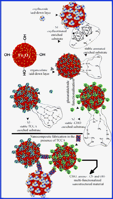 Fabrication diagram and the resulting main functional structure for the structural elements of the fabricated nanocomposite.