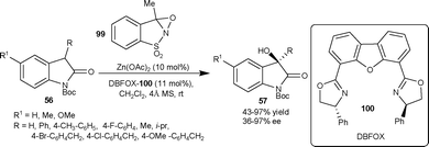 Hydroxylation reaction of isatins using oxaziridine 99.