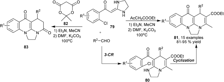 1,4-DHPs-based polycycles synthesis via enaminone-based three-component reaction.