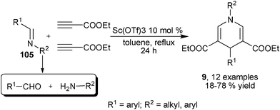 Imine in three-component synthesis of 1,4-DHPs.