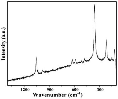 Raman spectrum for the as-prepared SbPO4 hollow spheres.