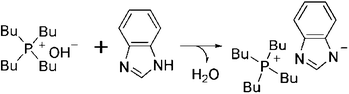 Neutralisation of [P4444][OH] with benzimidazole to prepare [P4444][BzIm].