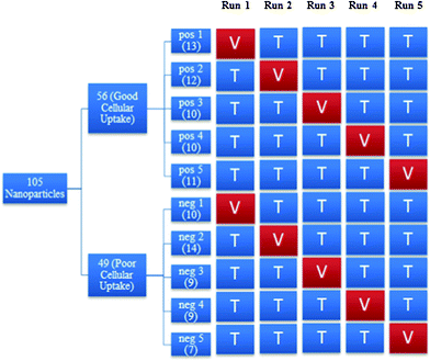 An overview of the process to construct training and validation sets in each run. Where pos: positive class, neg: negative class, V: validation set, T: training set.