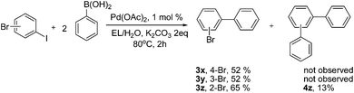 Chemoselective Suzuki–Miyaura reactions of bromoaryl iodides.