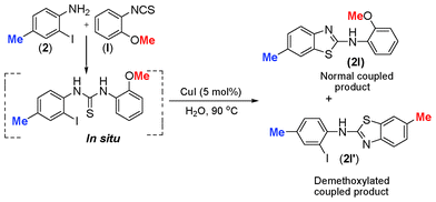 Demethoxylation followed by methylation in 1-(2-iodo-4-methylphenyl)-3-(2-methoxyphenyl)thioureas.