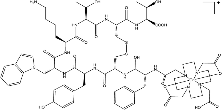 Molecular structure of 68Ga-DOTA-TATE.