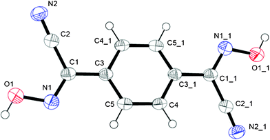 The molecular structure and numbering scheme for 1,4-BCO. Symmetry code for #1: 1 − x, −y, 1 − z.