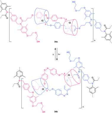 Light-driven molecular muscle based on an azobenzene functionalized permethylated α-cyclodextrin [c2]daisy chain motif.25