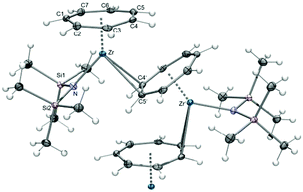 ORTEP diagram of polymeric 62.