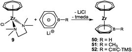 Synthesis of boratatrozircenes.