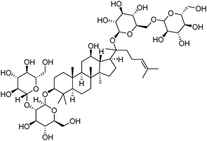 Structure of ginsenoside Rb1.