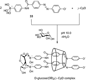 2 : 1 inclusion complex of 33 with γ-CD in the presence of d-glucose. Adapted from ref. 71 with permission from The Royal Society of Chemistry.