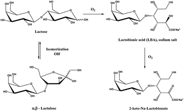 Reaction scheme for d-lactose oxidation by molecular oxygen.