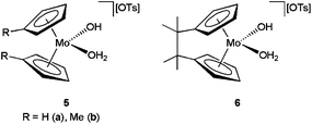 Structure of the water-soluble molybdocene catalysts 5 and 6.