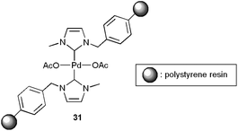 Structure of the polymer-supported palladium catalyst 31.