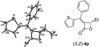 ORTEP representation of (S,Z)-4p.8