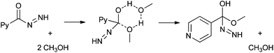 Six-centred cyclic intermediate formed during the nucleophilic acyl substitution of the diimide 4.