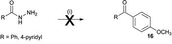 (i) Anisole (10 equiv.), ceric ammonium nitrate (4 equiv.), acetonitrile, N2 bubbled through reaction mixture.