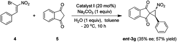 Synthesis of ent-3g starting from 4 and 5.