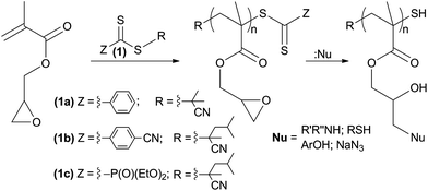 RAFT synthesis and post-polymerization treatment of PGMA.