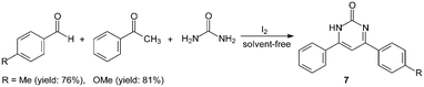 Iodine catalyzed Biginelli-like reaction.