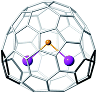 DFT-optimized structure for Sc2S@C2(7892)–C70.