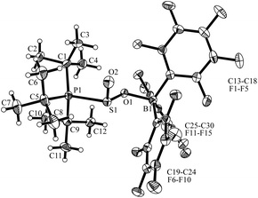 Molecular structure of compound 3 (thermal ellipsoids are shown with 50% probability).