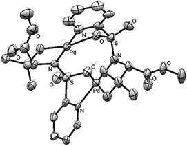 ORTEP view of 23, hydrogen atoms have been removed for simplicity.