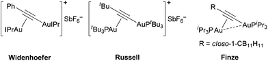 Representative examples of known σ–π-diaurated gold-acetylide complexes.