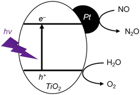 Graphical abstract: Photocatalytic evolution of nitrous oxide from nitric monoxide over Pt-loaded titanium dioxide under UV irradiation