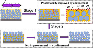Graphical abstract: Two-stage photodegradation of indomethacin molecular nanocomposites under extreme confinement
