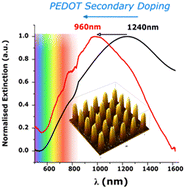Graphical abstract: Organic plasmonics: PEDOT nanoparticles are getting closer to the visible range