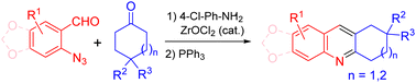 Graphical abstract: One-pot Mannich/aza-Wittig/deaminative aromatization reactions for the synthesis of 1,2,3,4-tetrahydroacridines and cyclohepta[b]quinolines