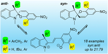 Graphical abstract: Spectroscopic and photochemical evaluation of stereochemically biased 3′-substituted spiropyran photoswitches