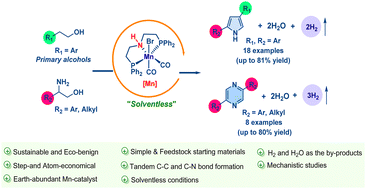 Graphical abstract: Double dehydrogenative coupling of amino alcohols with primary alcohols under Mn(i) catalysis