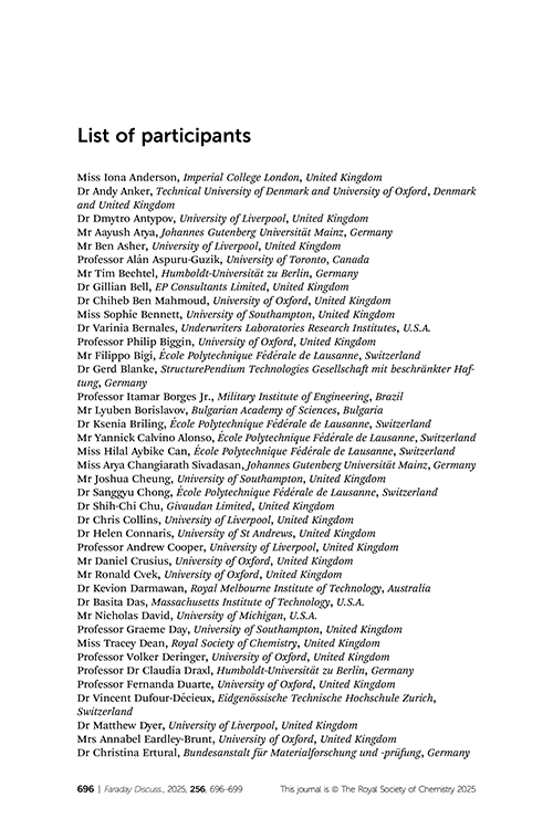 List of participants