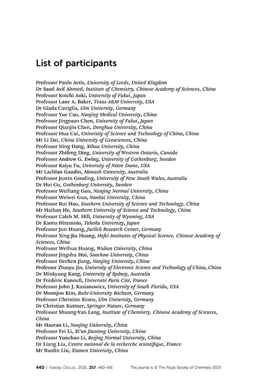 List of participants